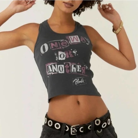 Daydreamer Womens Blondie One Way Or Another Ribbed Shrunken Tank Top XL - Picture 1 of 11